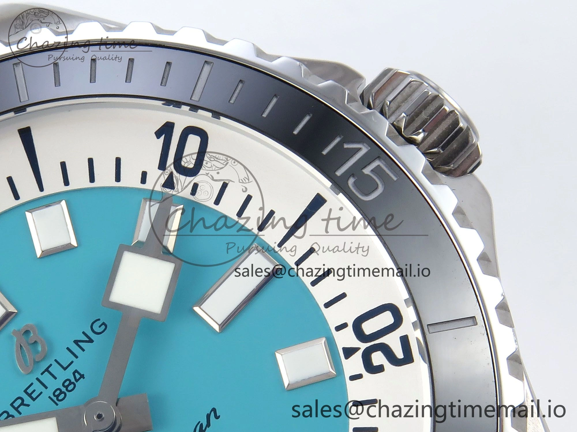 Superocean 44mm SS TF 1:1 Best Edition Light Blue Dial on SS Bracelet A2824
