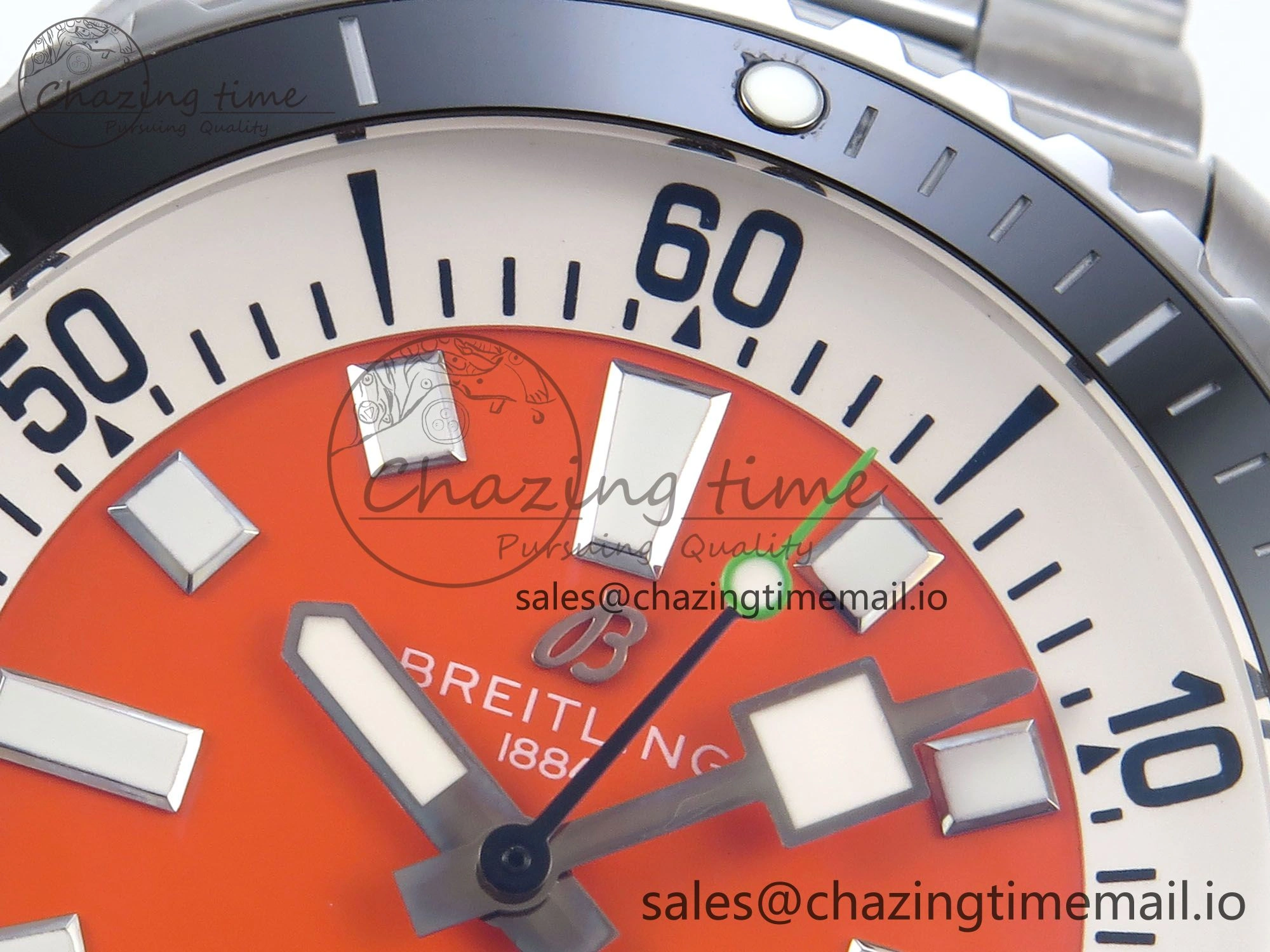 Superocean 44mm SS TF 1:1 Best Edition Orange Dial on SS Bracelet A2824