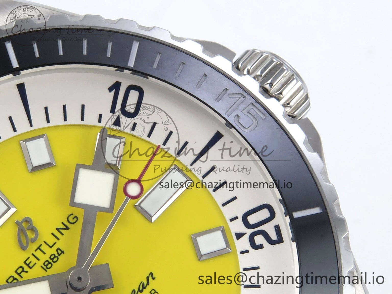 Superocean 44mm SS TF 1:1 Best Edition Yellow Dial on SS Bracelet A2824