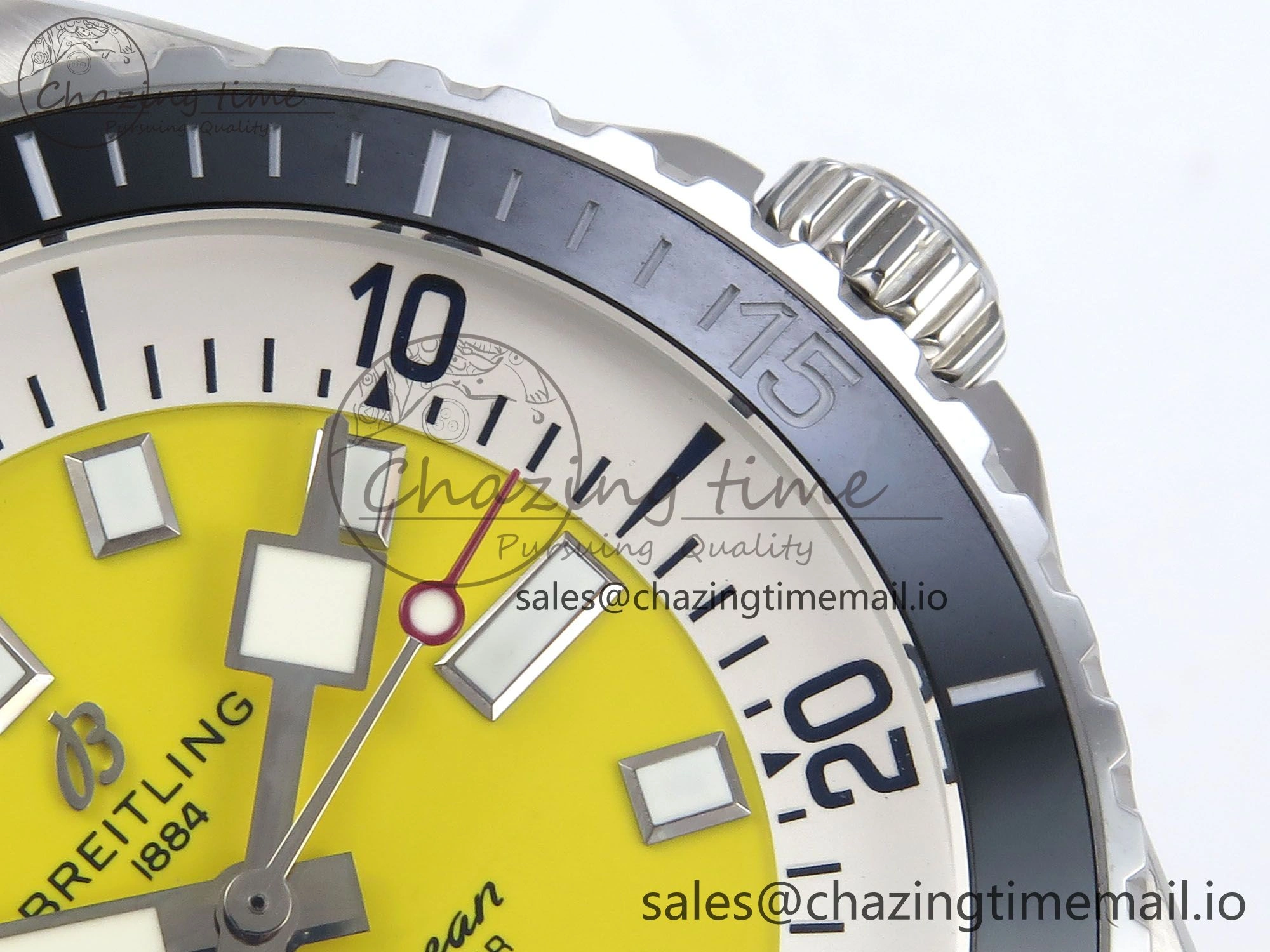 Superocean 44mm SS TF 1:1 Best Edition Yellow Dial on SS Bracelet A2824