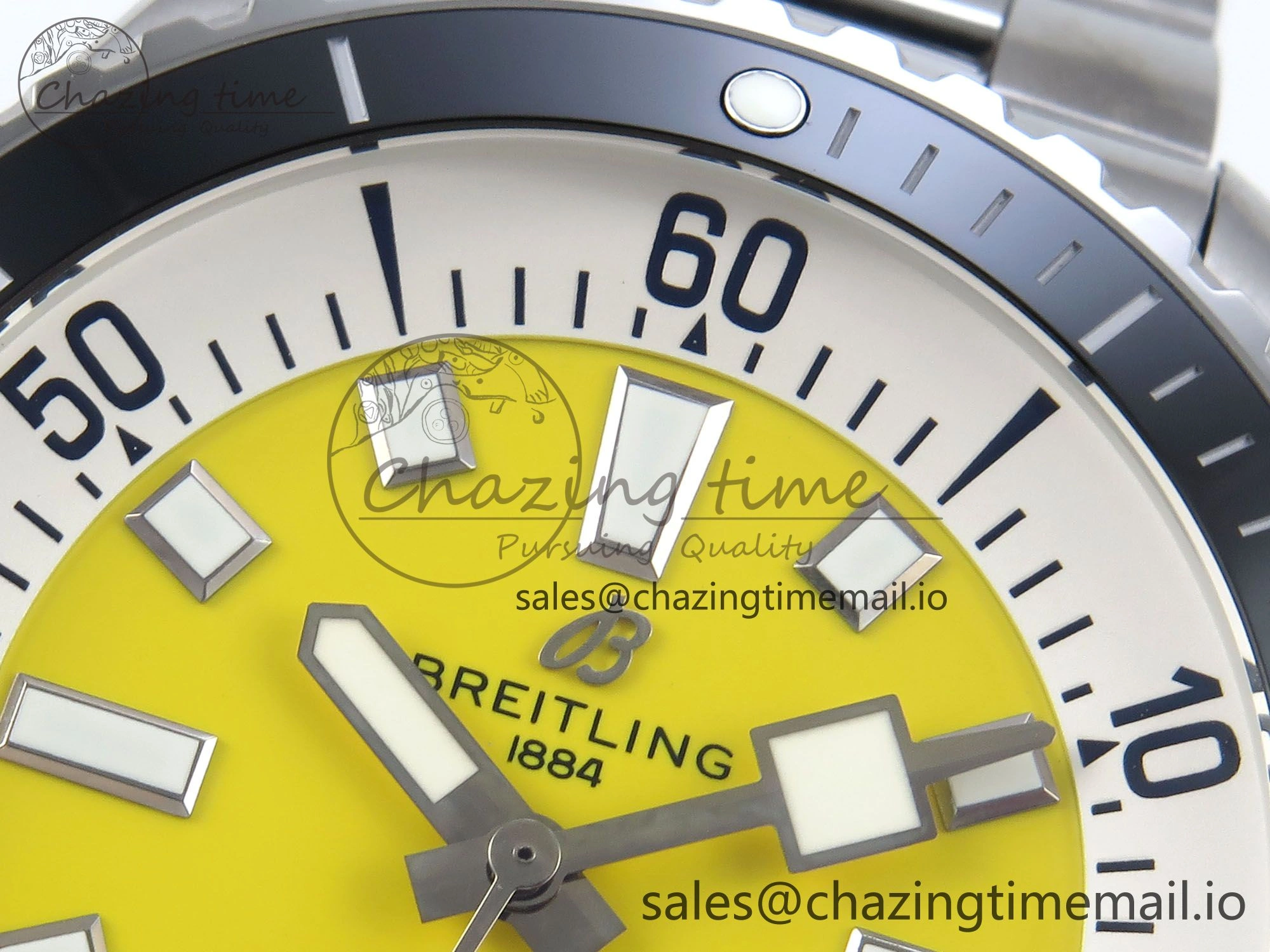 Superocean 44mm SS TF 1:1 Best Edition Yellow Dial on SS Bracelet A2824