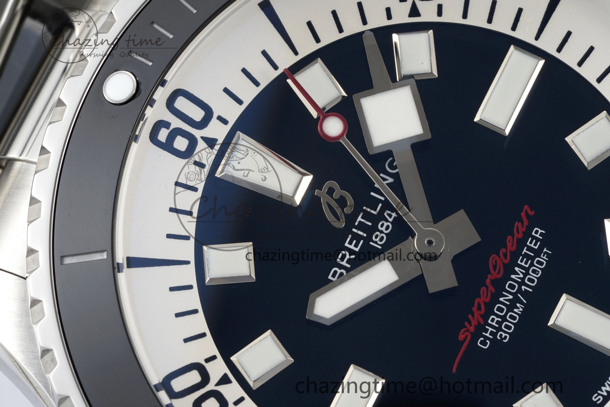 Superocean 44mm TF 1:1 Best Edition Black White Dial Black Bezel on SS Bracelet A2824
