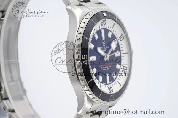 Superocean 44mm TF 1:1 Best Edition Black White Dial Black Bezel on SS Bracelet A2824