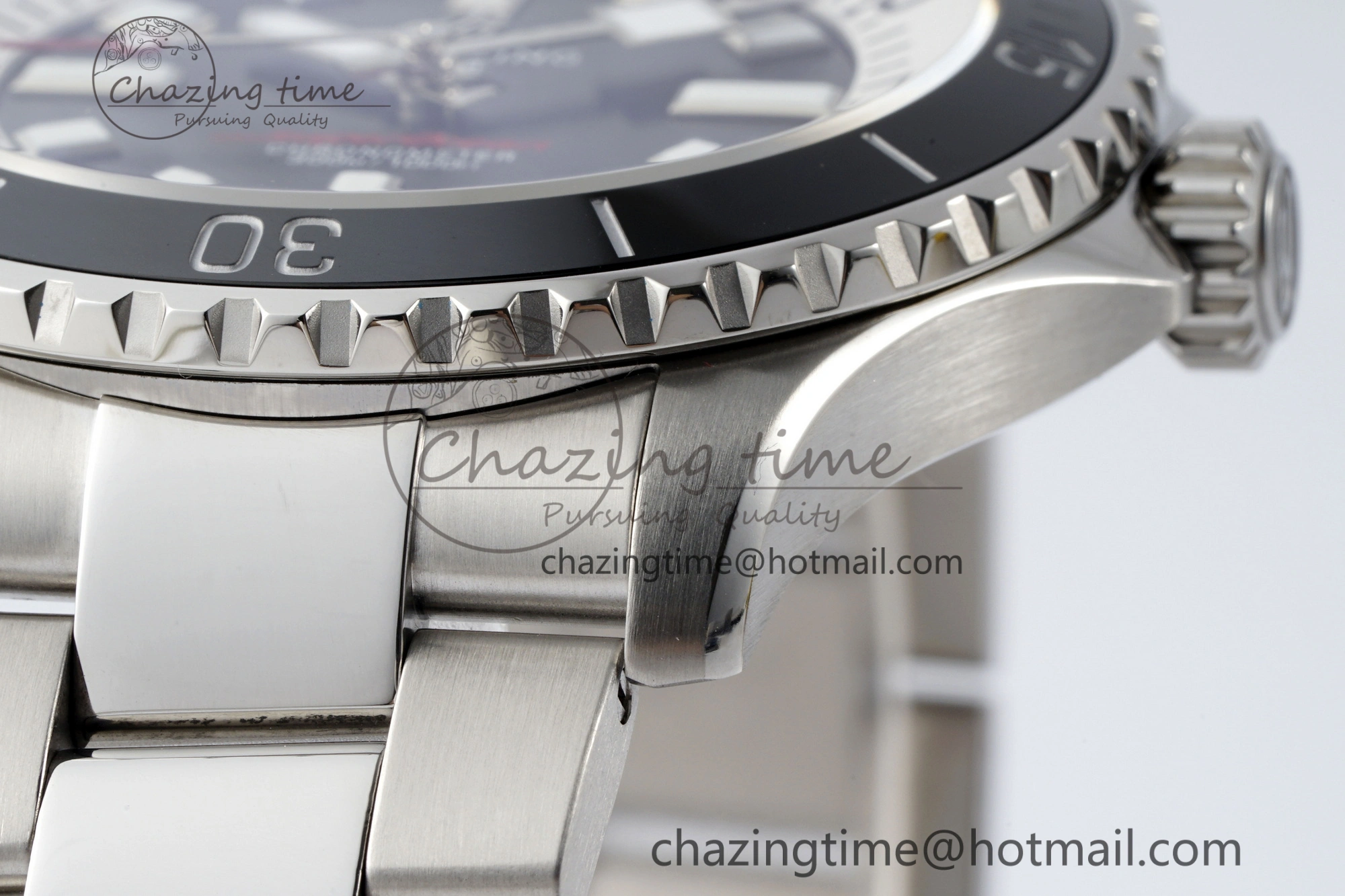Superocean 44mm TF 1:1 Best Edition Black White Dial Black Bezel on SS Bracelet A2824