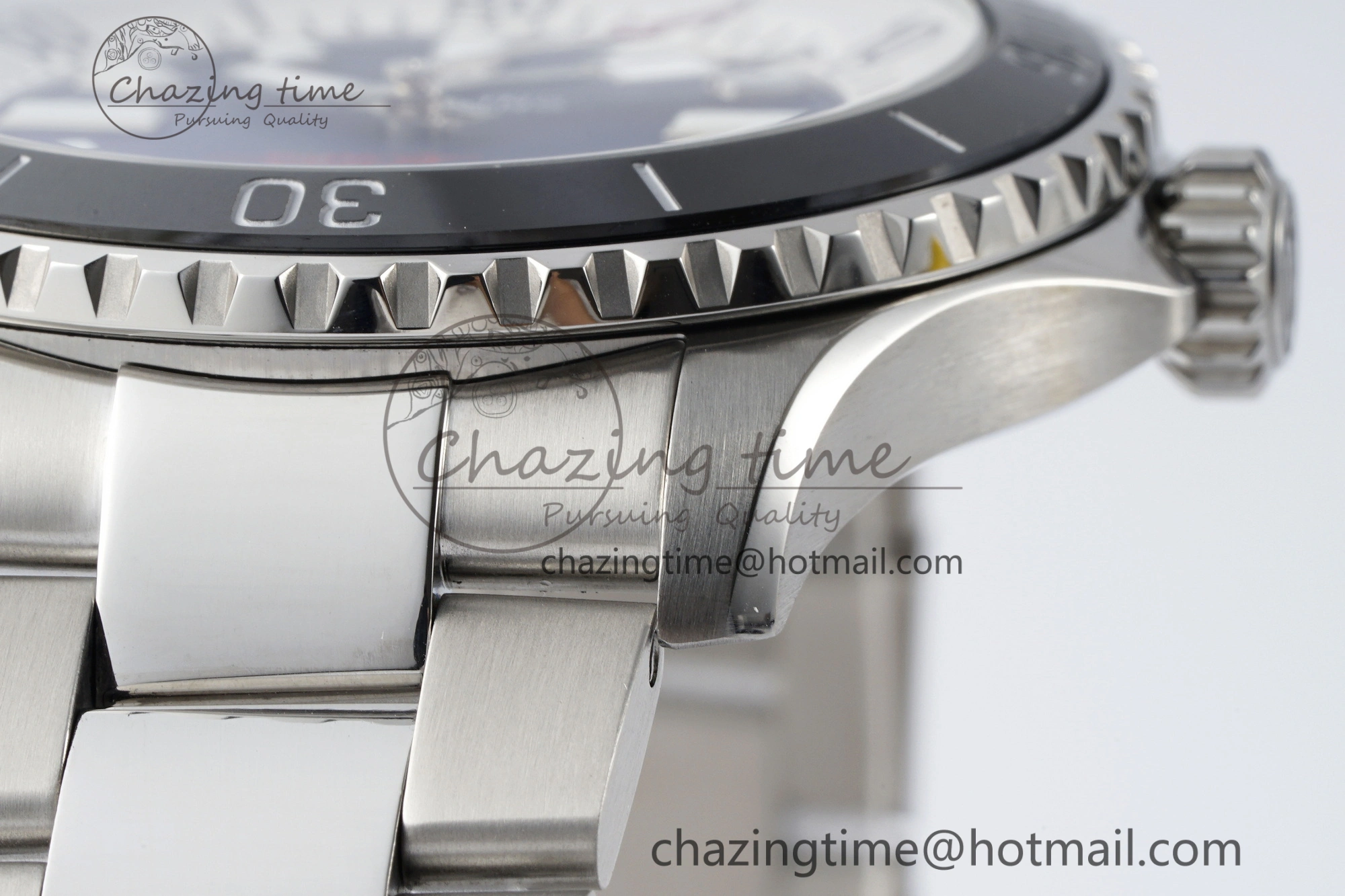 Superocean 44mm TF 1:1 Best Edition Blue White Dial Black Bezel on SS Bracelet A2824
