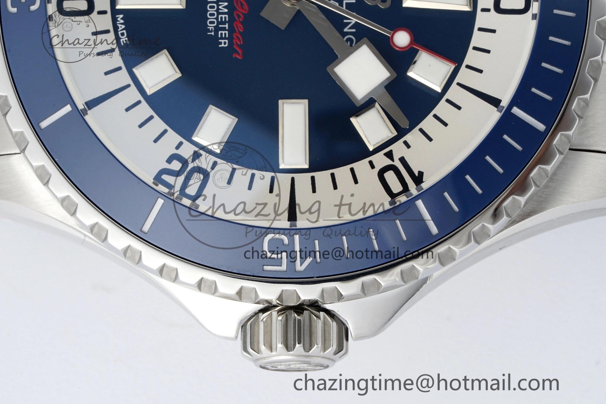 Superocean 44mm TF 1:1 Best Edition Blue White Dial Blue Bezel on SS Bracelet A2824