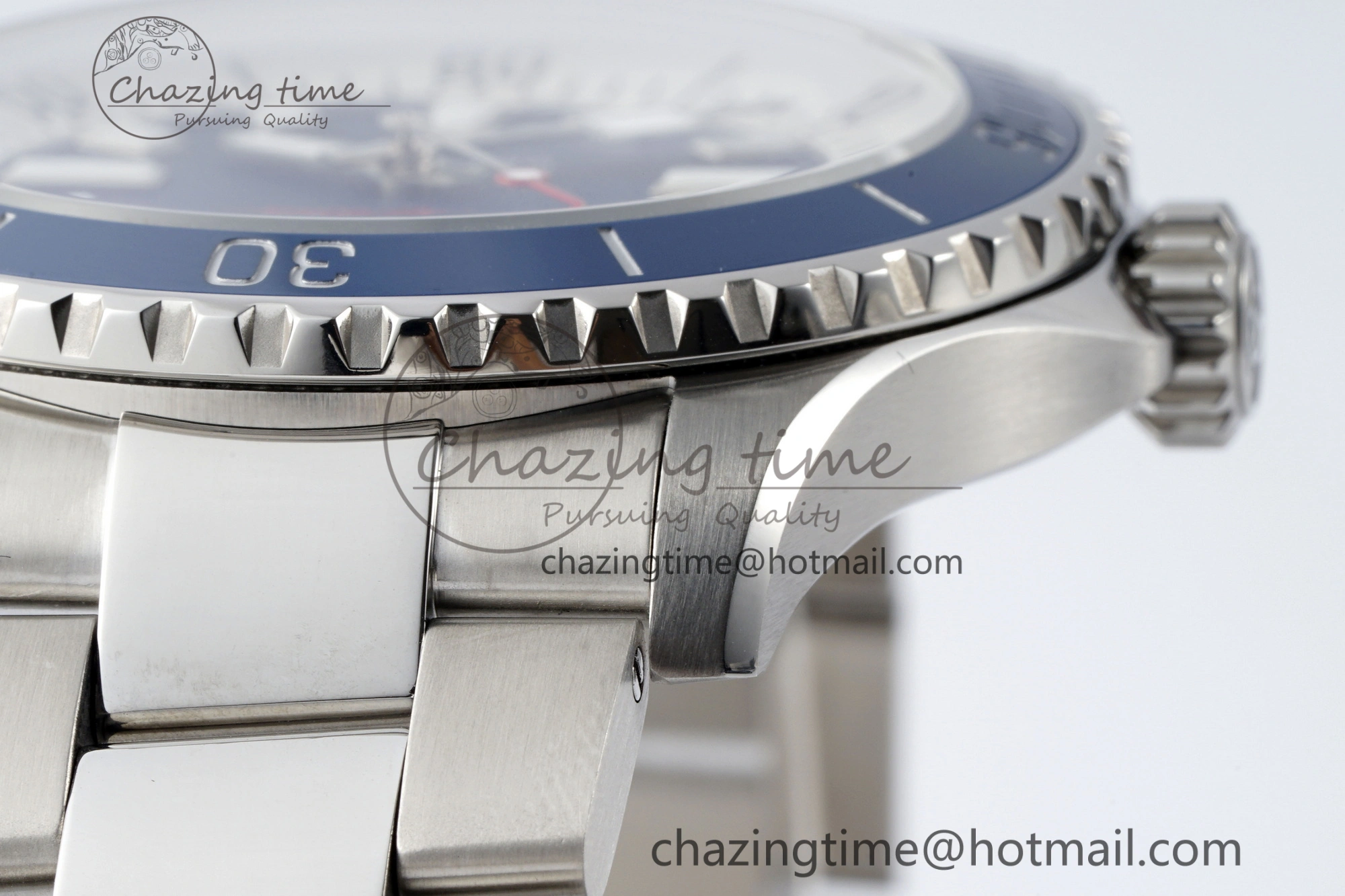 Superocean 44mm TF 1:1 Best Edition Blue White Dial Blue Bezel on SS Bracelet A2824