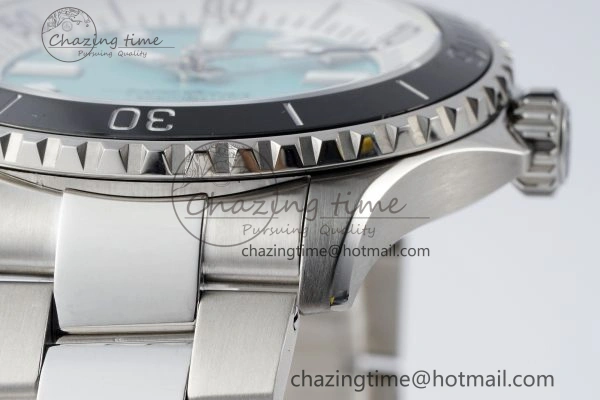 Superocean 44mm TF 1:1 Best Edition Tiffany White Dial Black Bezel on SS Bracelet A2824