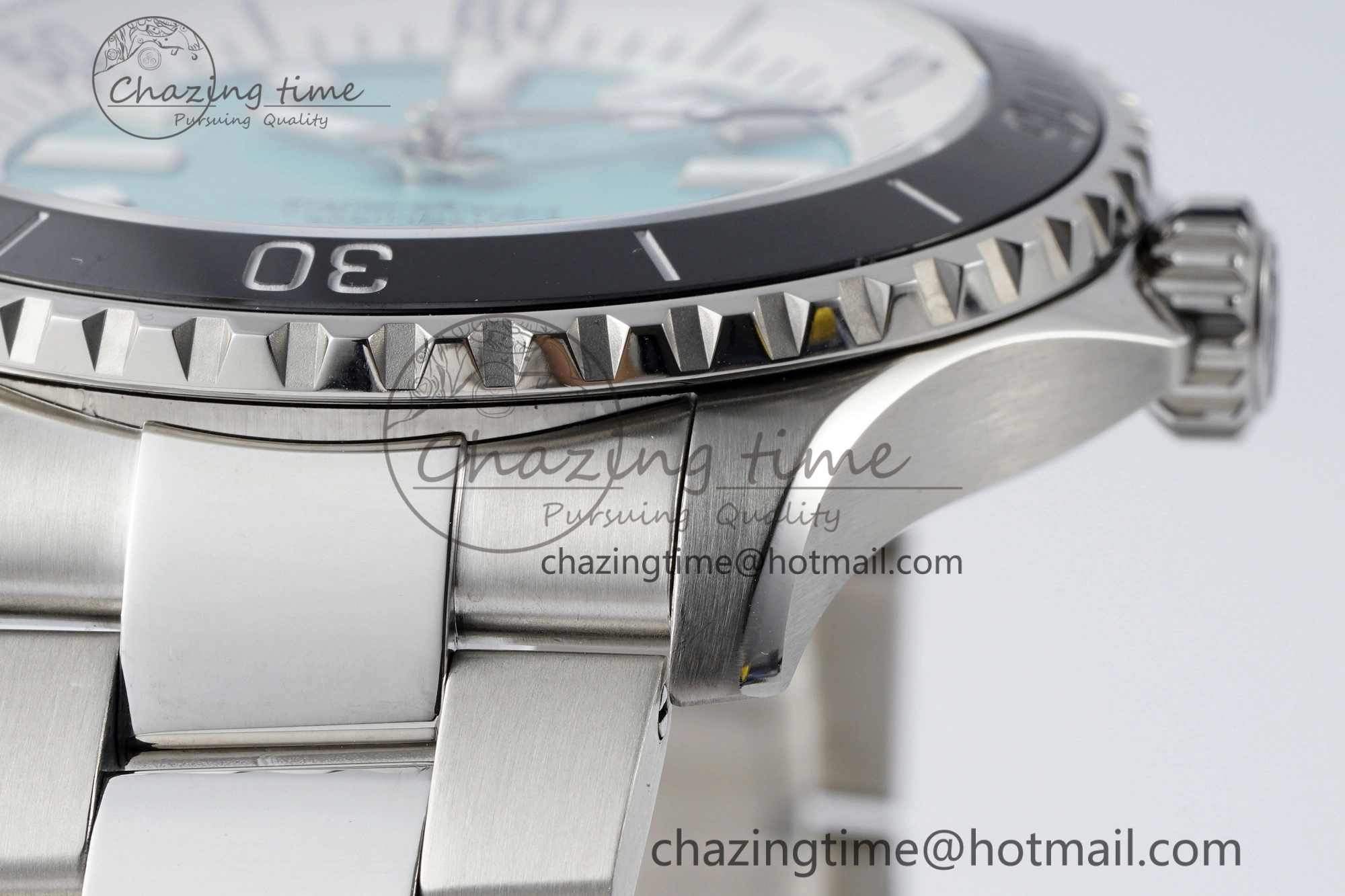 Superocean 44mm TF 1:1 Best Edition Tiffany White Dial Black Bezel on SS Bracelet A2824