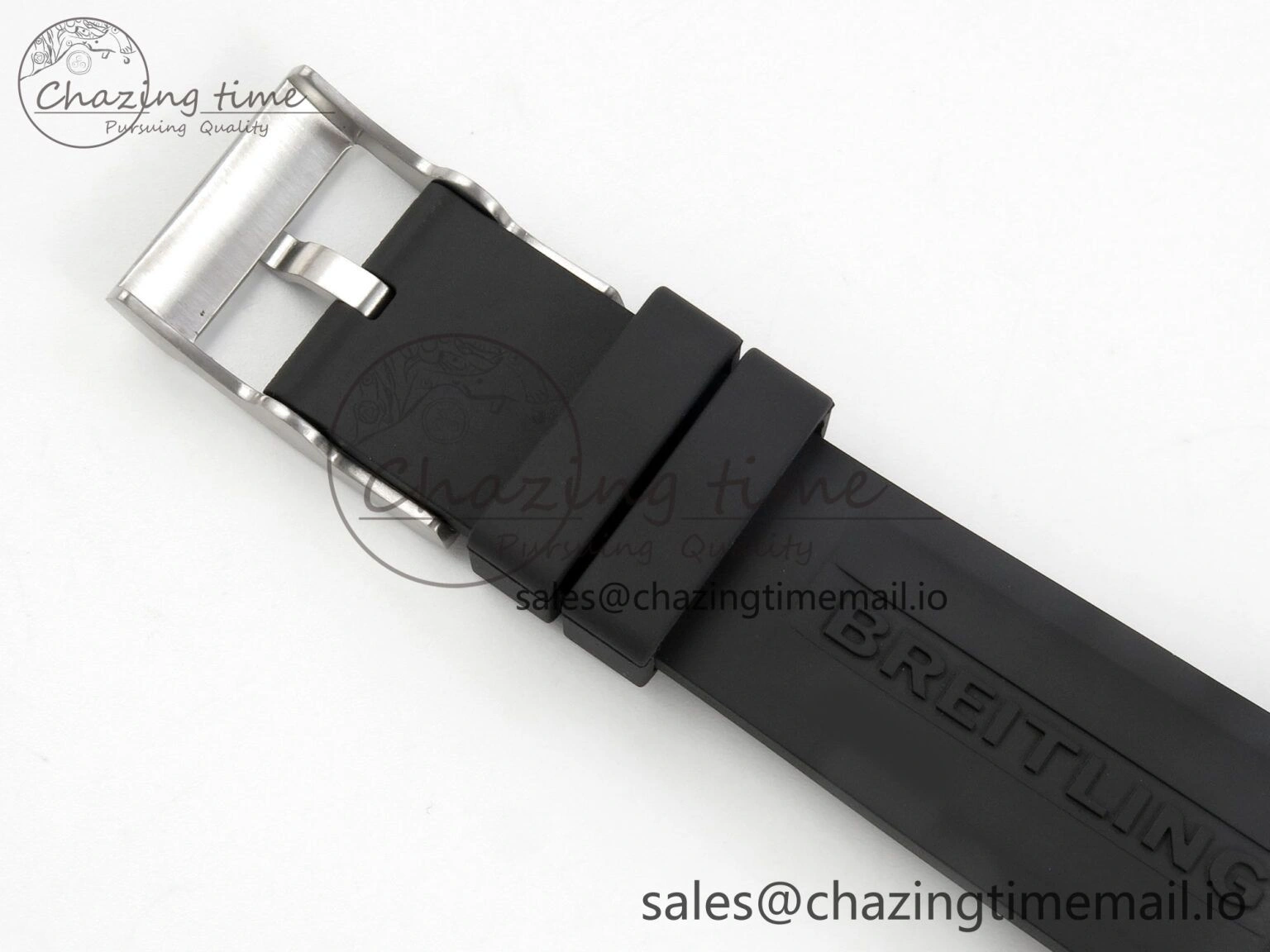 Superocean 46mm SS TF 1:1 Best Edition Black Dial Black Bezel on Blue Rubber Strap A2824 V2