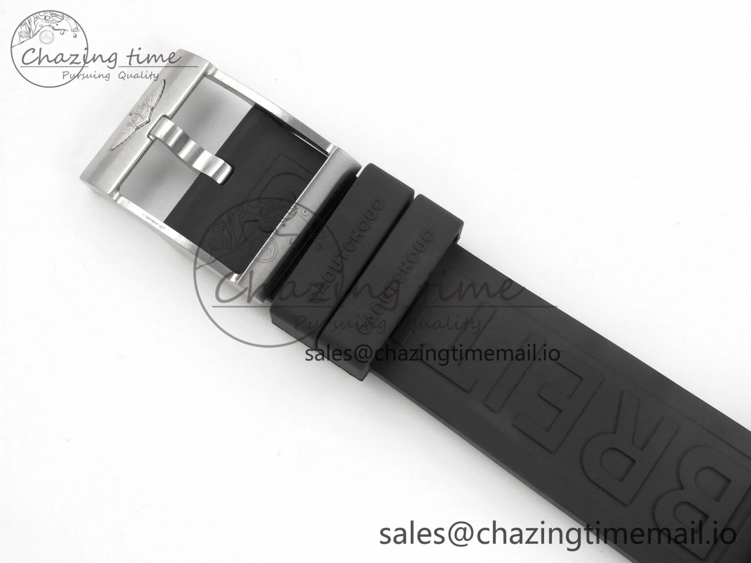Superocean 46mm SS TF 1:1 Best Edition Black Dial Black Bezel on Blue Rubber Strap A2824 V2