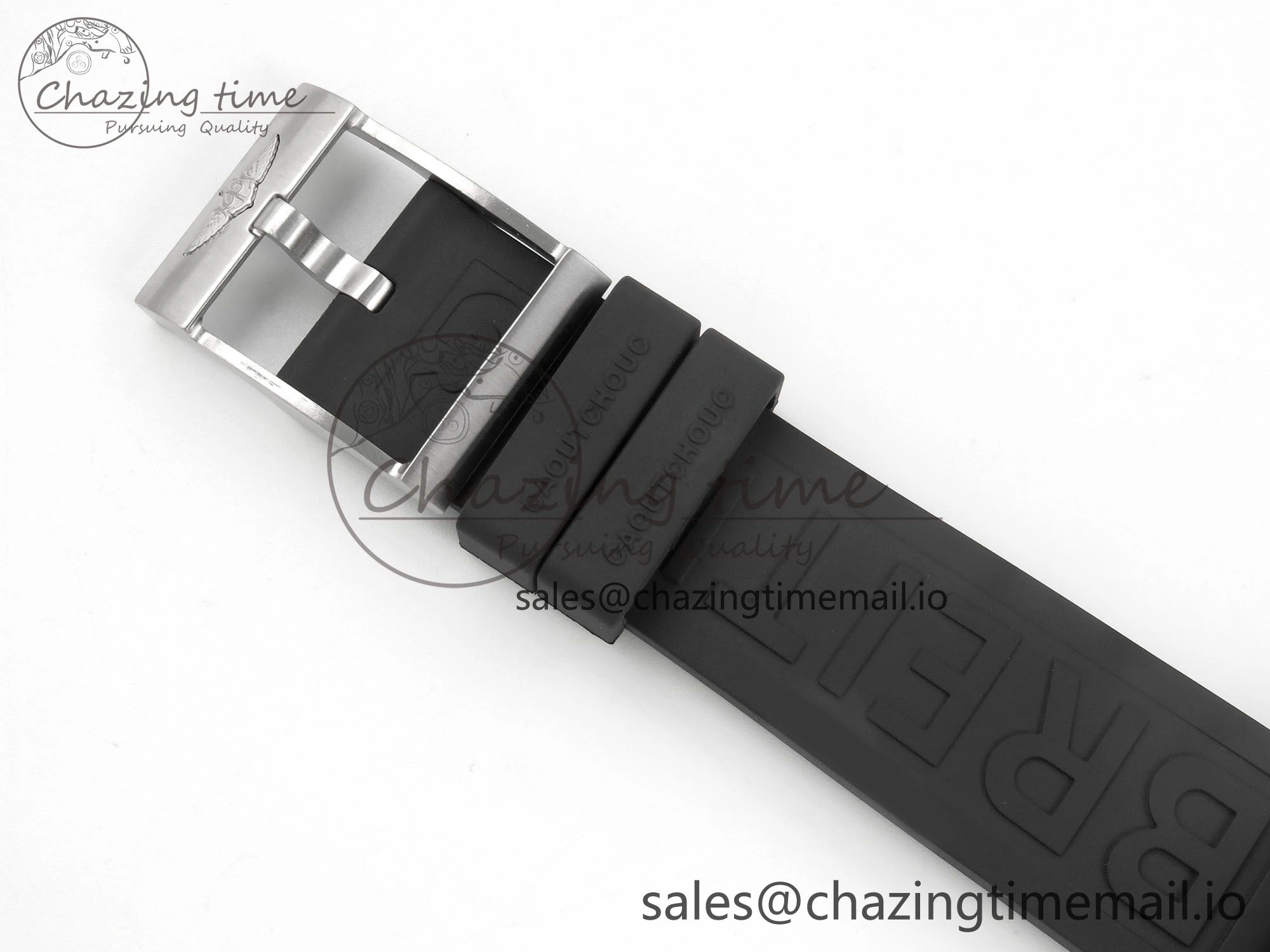 Superocean 46mm SS TF 1:1 Best Edition Black Dial Black Bezel on Blue Rubber Strap A2824 V2