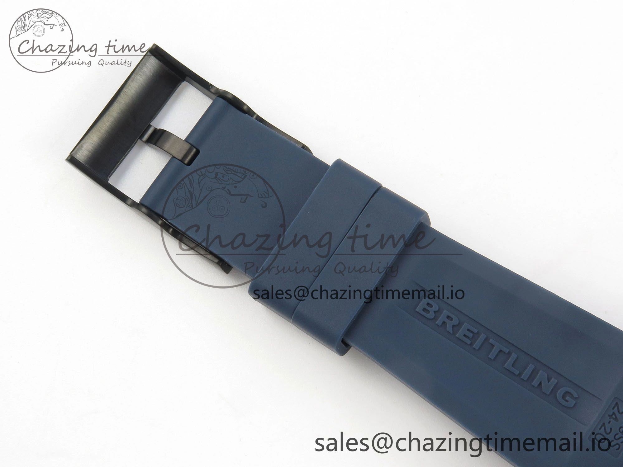 Superocean 46mm SS TF 1:1 Best Edition Blue Dial Black Bezel on Blue Rubber Strap A2824 V2