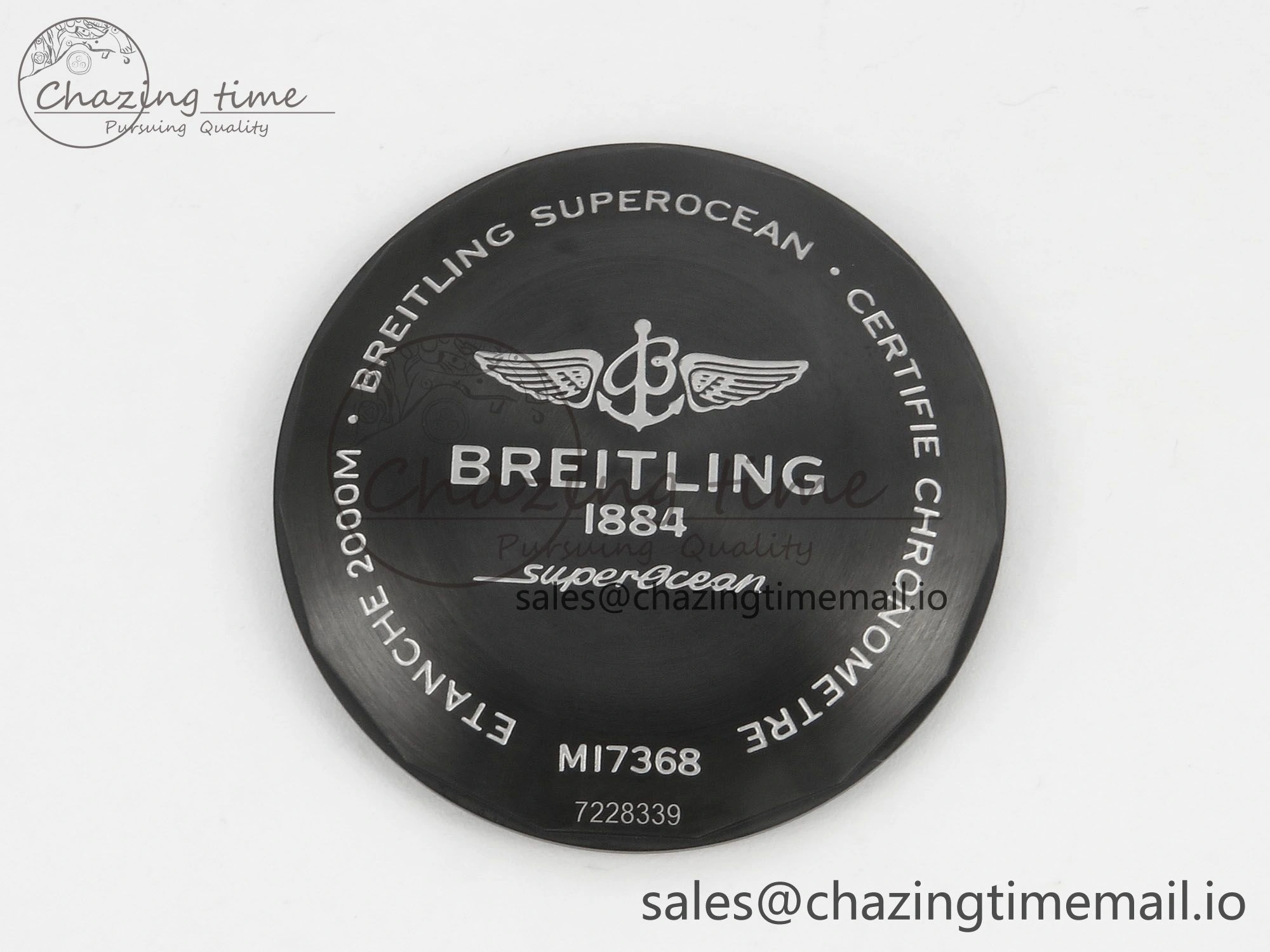 Superocean 46mm SS TF 1:1 Best Edition Blue Dial Black Bezel on Blue Rubber Strap A2824 V2