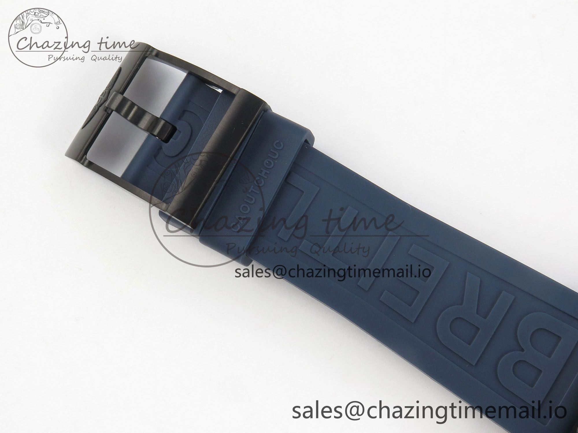 Superocean 46mm SS TF 1:1 Best Edition Blue Dial Black Bezel on Blue Rubber Strap A2824 V2