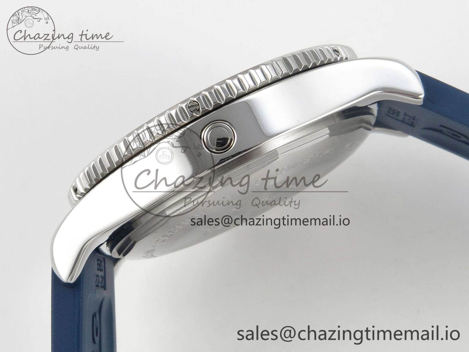 Superocean 46mm SS TF 1:1 Best Edition Blue Dial Blue Bezel on Blue Rubber Strap A2824 V2