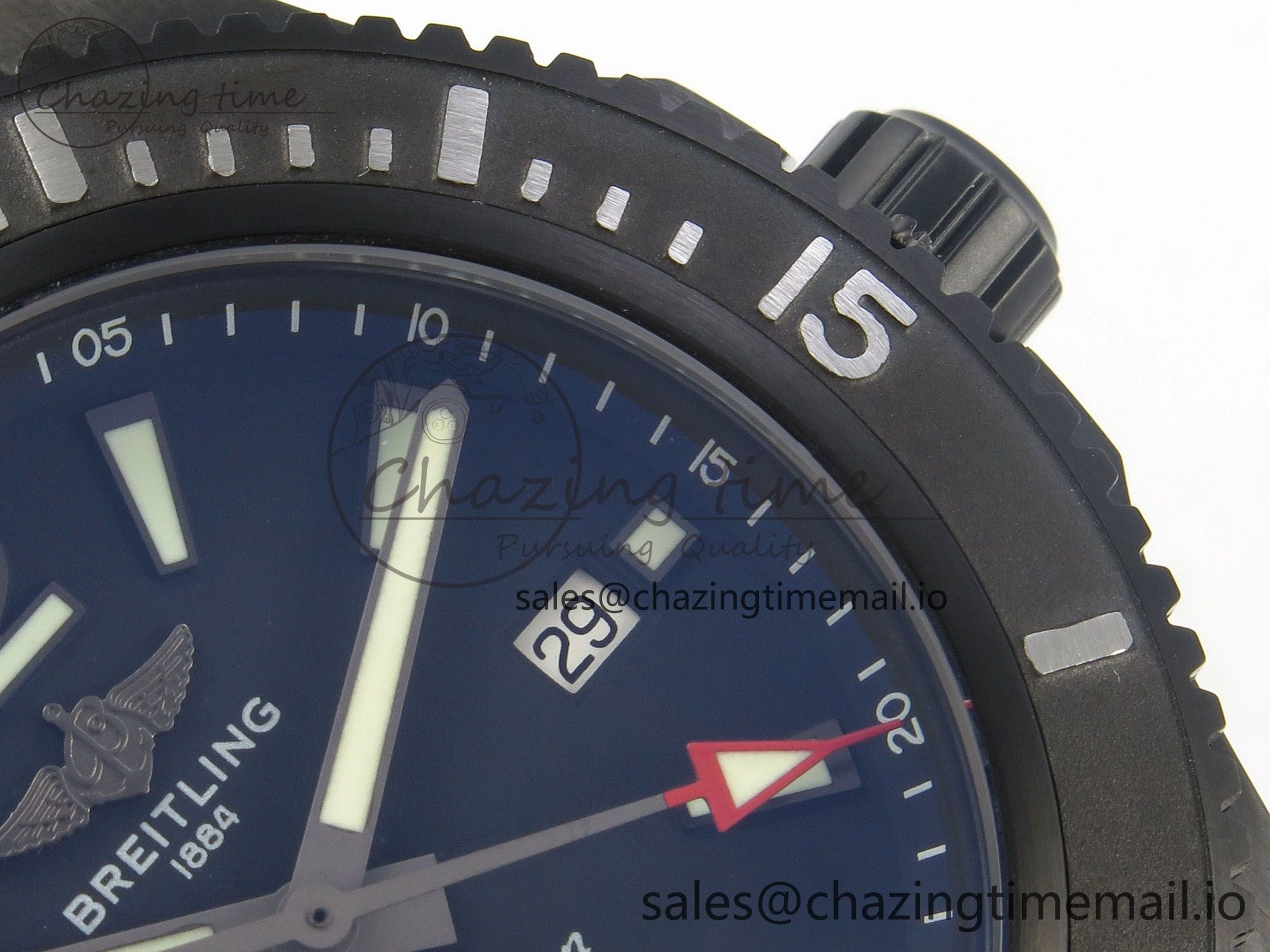 Superocean 46mm TF 1:1 Best Edition Black Dial Black Bezel on Black Rubber Strap A2824 V2