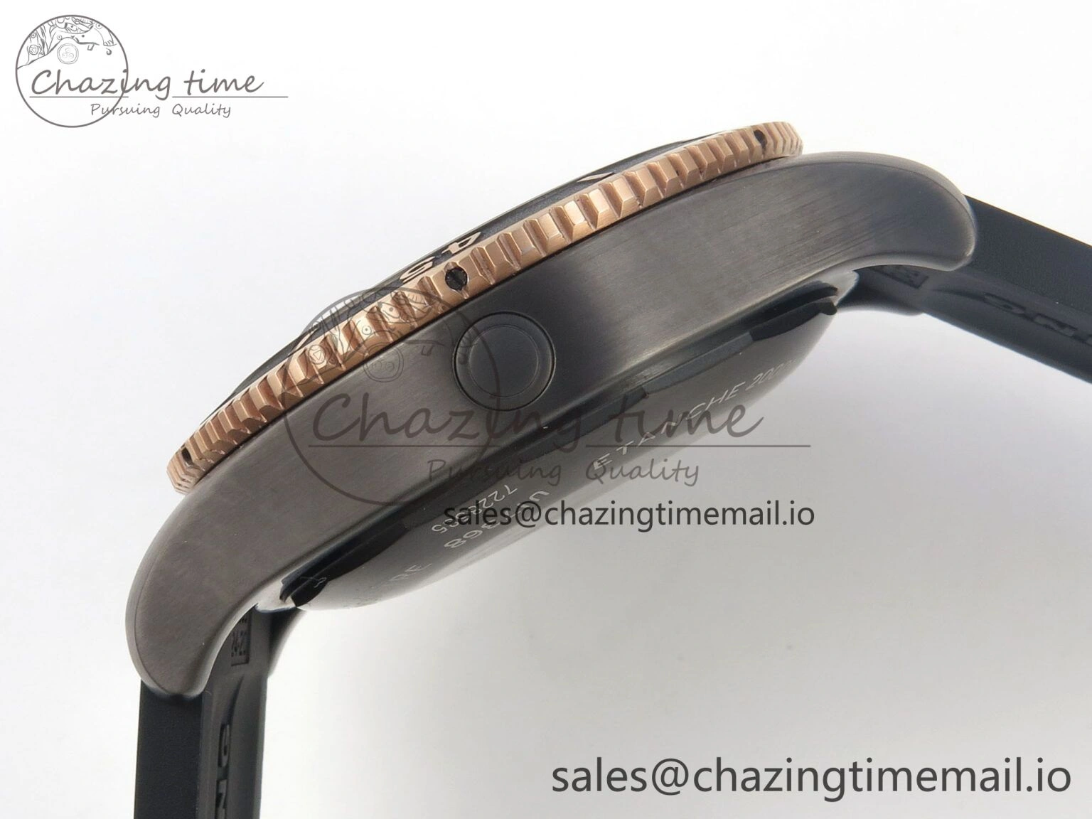 Superocean 46mm TF RG 1:1 Best Edition Black RG Dial Black Bezel on Black Rubber Strap A2824 V2