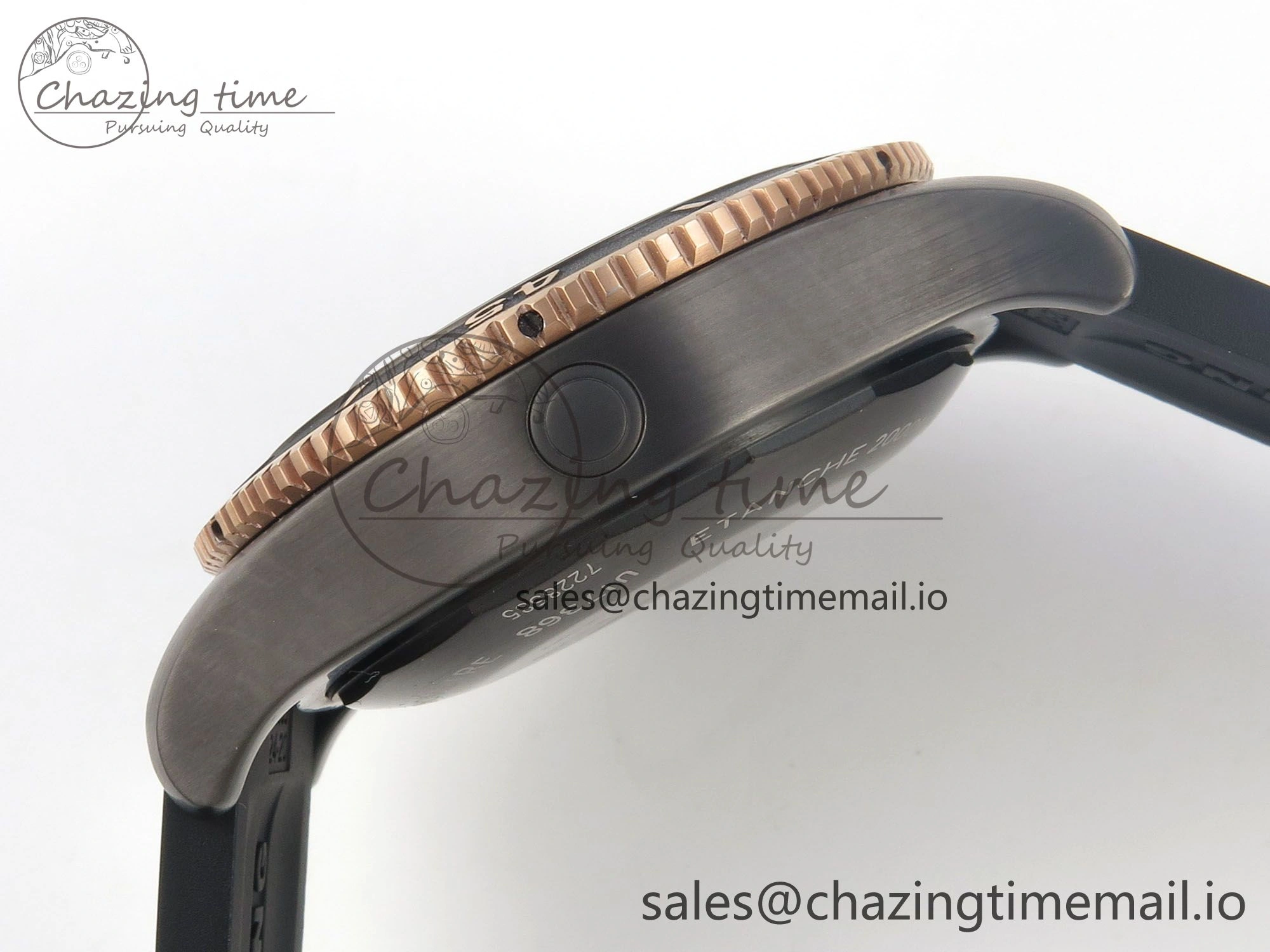 Superocean 46mm TF RG 1:1 Best Edition Black RG Dial Black Bezel on Black Rubber Strap A2824 V2