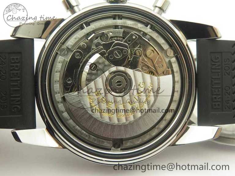 Superocean Heritage ii Chrono 46 SS OMF 1:1 Best Edition Black Bezel Black Dial on Black Rubber Strap A7750