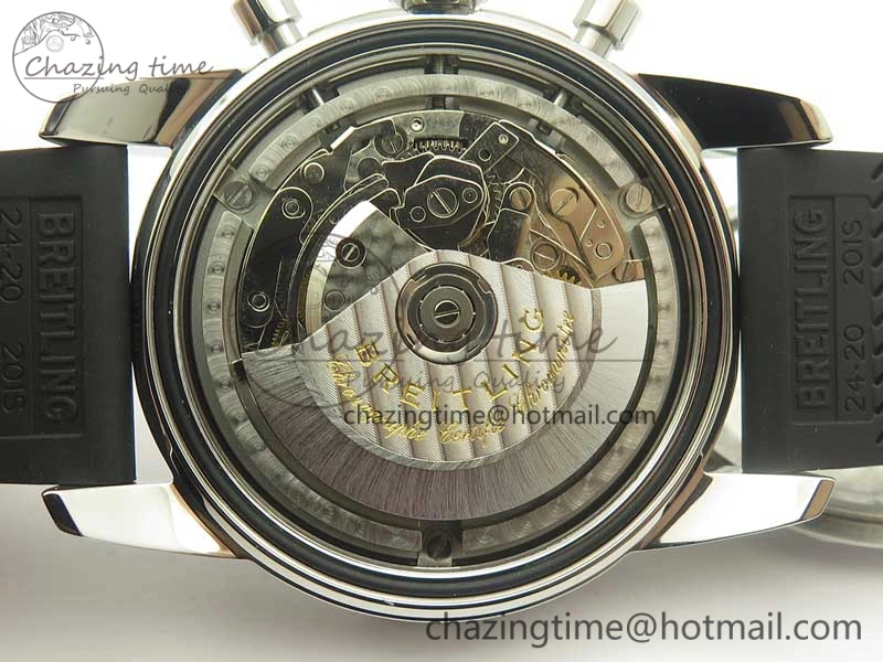 Superocean Heritage ii Chrono 46 SS OMF 1:1 Best Edition Black Bezel White Dial on Black Rubber Strap A7750