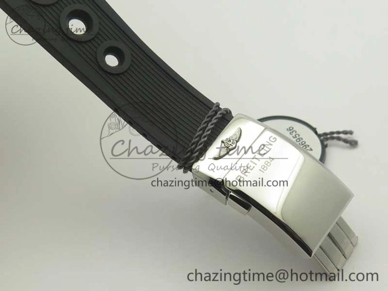 Superocean Heritage ii Chrono 46 SS OMF 1:1 Best Edition Black Bezel White Dial on Black Rubber Strap A7750
