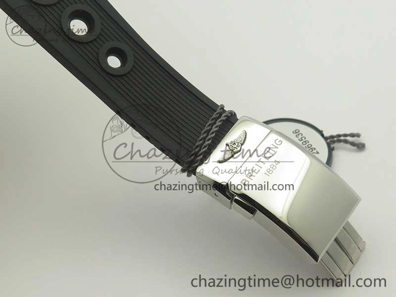 Superocean Heritage ii Chrono 46 SS OMF 1:1 Best Edition Black Bezel White Dial on Black Rubber Strap A7750