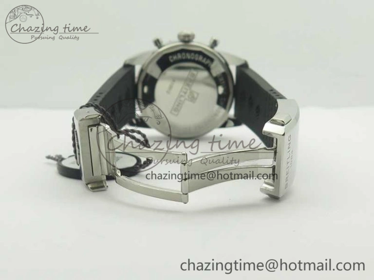 Superocean Heritage ii Chrono 46 SS OMF 1:1 Best Edition Black Bezel White Dial on Black Rubber Strap A7750
