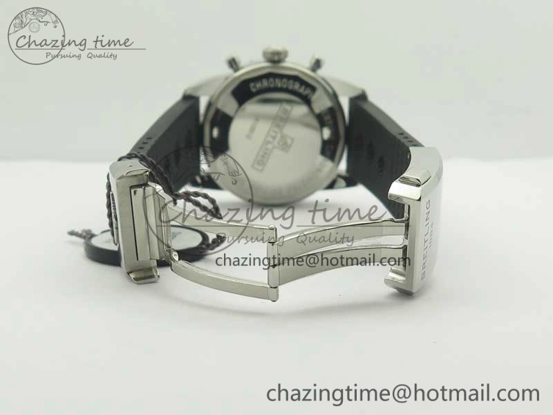 Superocean Heritage ii Chrono 46 SS OMF 1:1 Best Edition Black Bezel White Dial on Black Rubber Strap A7750