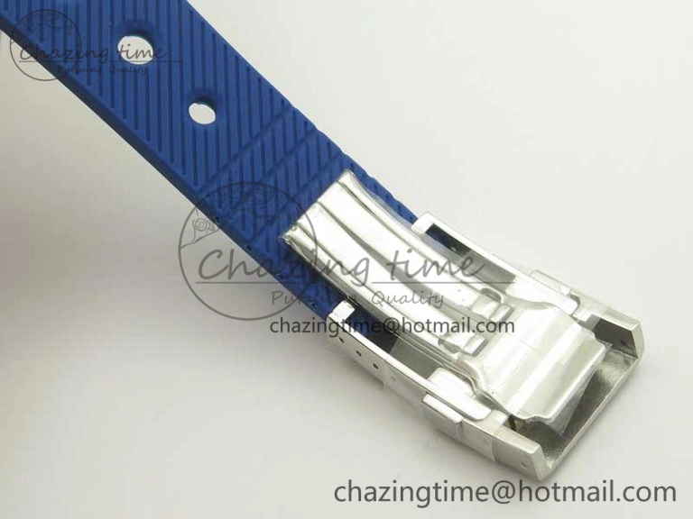 Superocean Heritage ii Chrono 46 SS OMF 1:1 Best Edition Blue Bezel Blue Dial on Blue Rubber Strap A7750