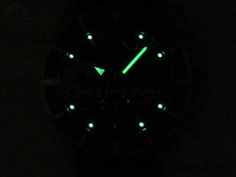 Superocean Heritage ii Chrono 46 SS OMF 1:1 Best Edition Blue Bezel Blue Dial on Blue Rubber Strap A7750