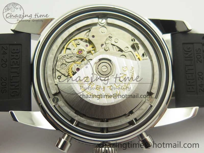 Superocean Heritage ii Chrono 46 SS OMF 1:1 Best Edition Blue Bezel Blue Black Dial on Black Rubber Strap A7750
