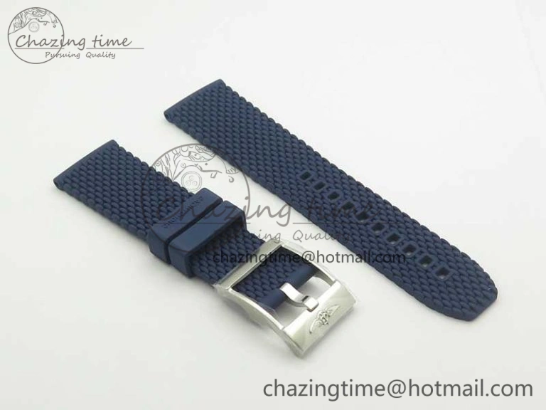 Superocean Heritage ii Chrono 46 SS OMF 1:1 Best Edition Blue Bezel White Dial on Blue Rubber Strap A7750