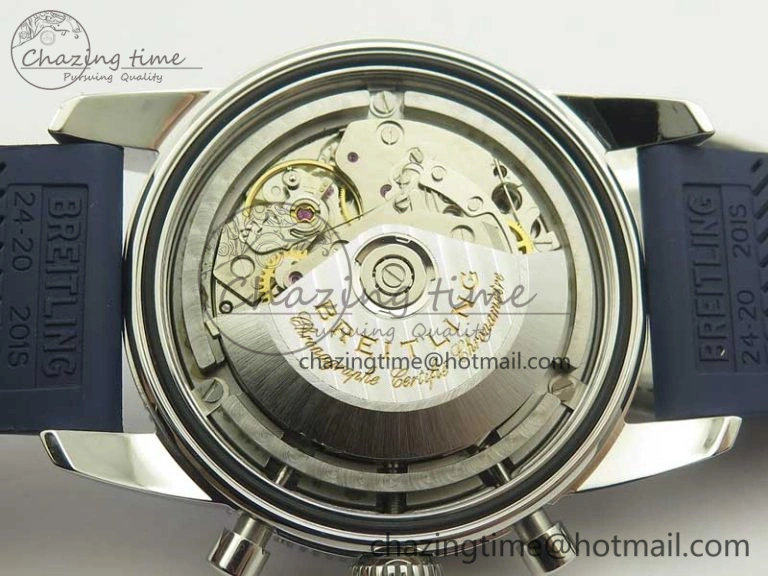 Superocean Heritage ii Chrono 46 SS OMF 1:1 Best Edition Blue Bezel White Dial on Blue Rubber Strap A7750
