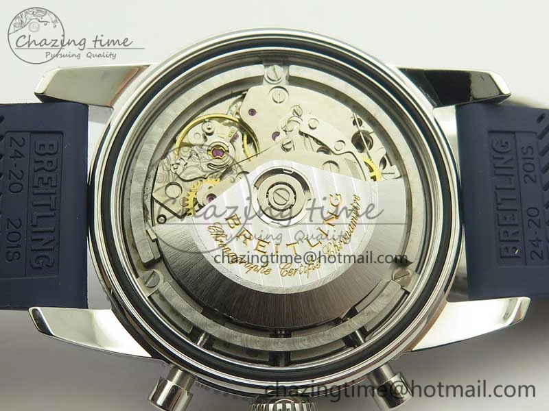 Superocean Heritage ii Chrono 46 SS OMF 1:1 Best Edition Blue Bezel White Dial on Blue Rubber Strap A7750