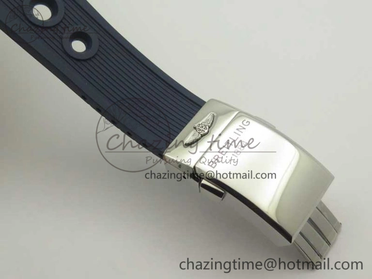 Superocean Heritage ii Chrono 46 SS OMF 1:1 Best Edition Blue Bezel White Dial on Blue Rubber Strap A7750