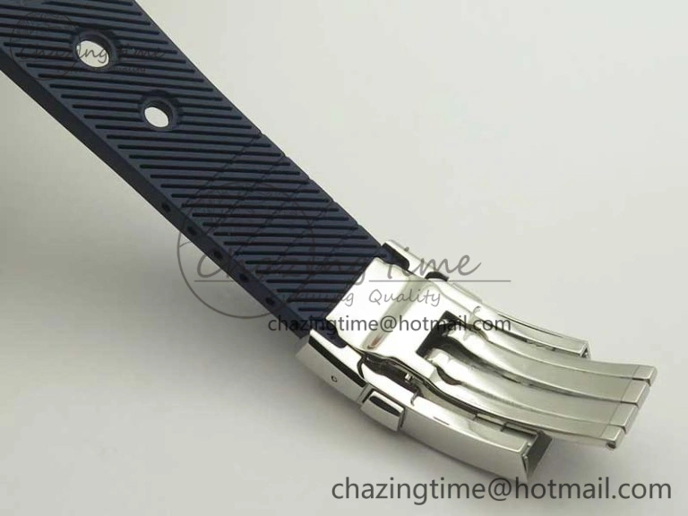 Superocean Heritage ii Chrono 46 SS OMF 1:1 Best Edition Blue Bezel White Dial on Blue Rubber Strap A7750