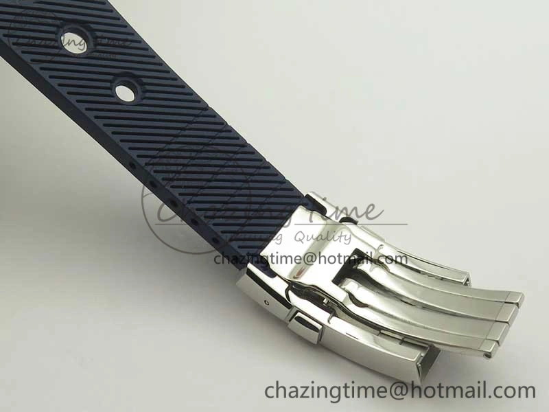 Superocean Heritage ii Chrono 46 SS OMF 1:1 Best Edition Blue Bezel White Dial on Blue Rubber Strap A7750