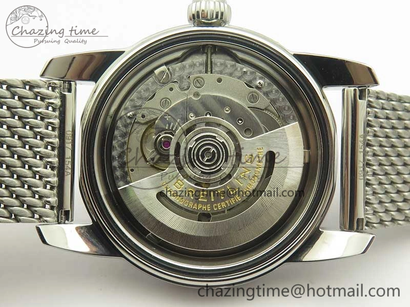 Superocean Héritage II 42 SS GF 1:1 Best Edition Black Ceramic Black Dial on SS Mesh Bracelet MIYOTA 9015