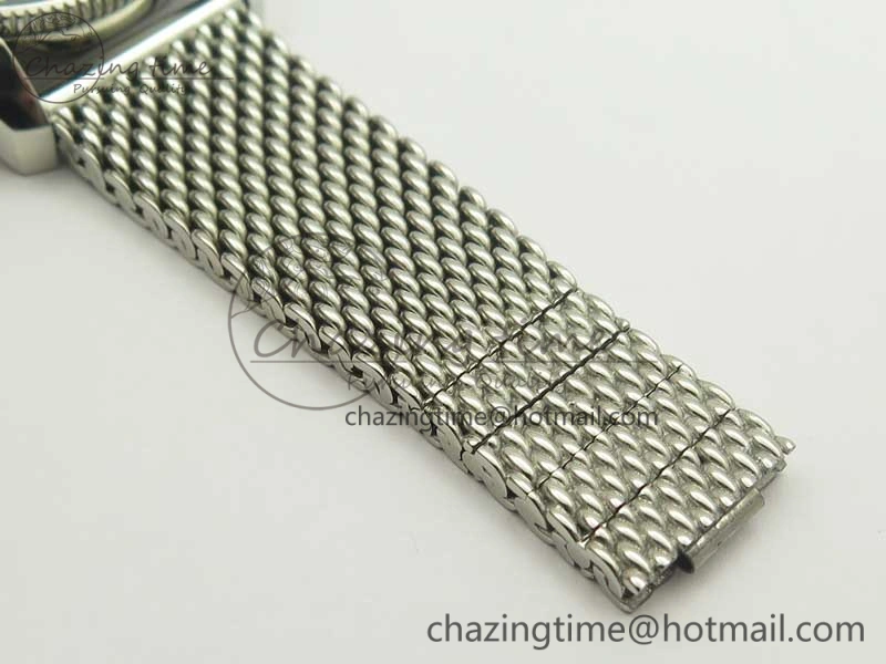 Superocean Héritage II 42 SS GF 1:1 Best Edition Black Ceramic White Dial on SS Mesh Bracelet MIYOTA 9015