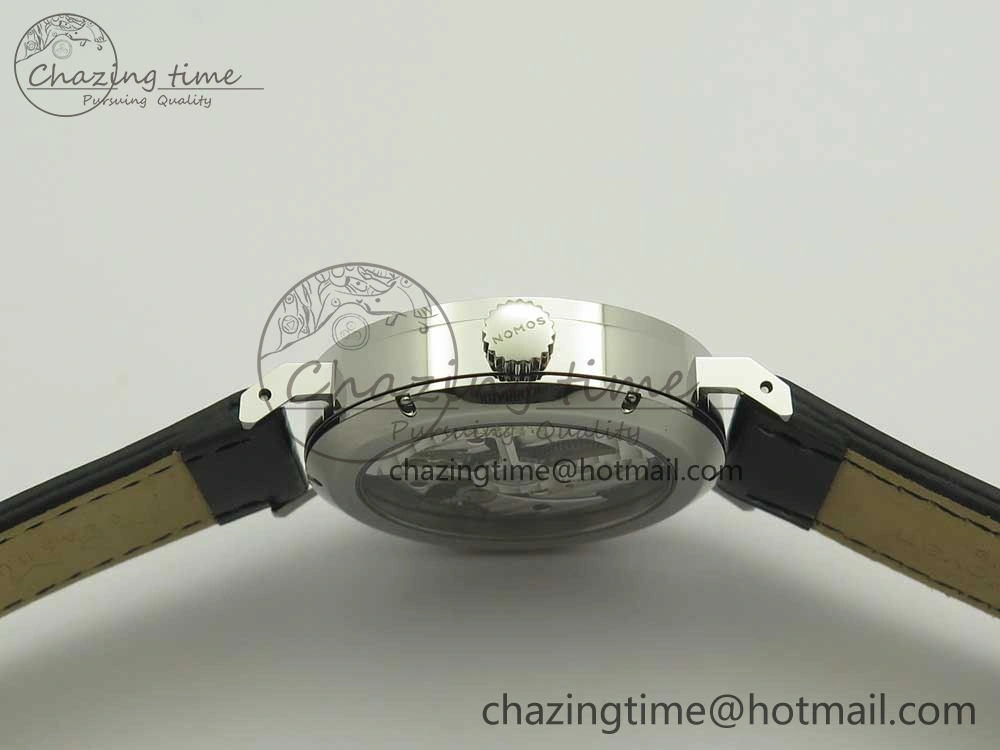 Tangente 38 GPF 1:1 Best Edition White Dial on Black Leather Strap A2813