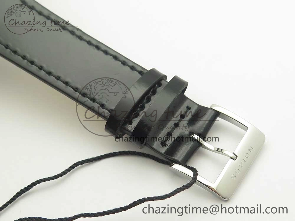 Tangente 38 GPF 1:1 Best Edition White Dial on Black Leather Strap A2813