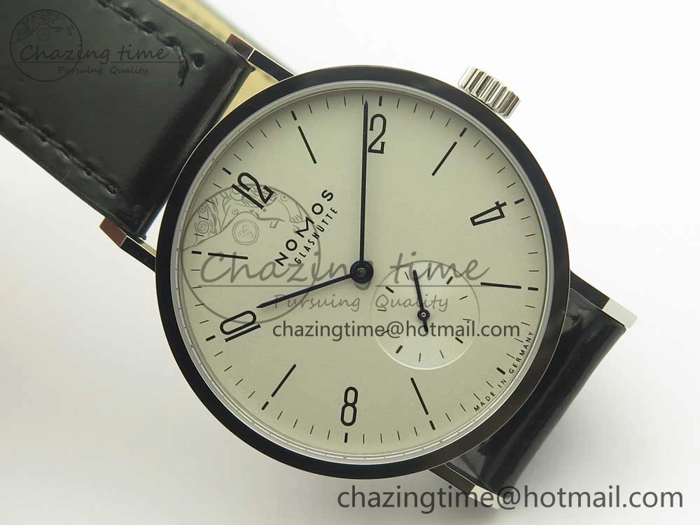 Tangente 38 GPF 1:1 Best Edition White Dial on Black Leather Strap A2813