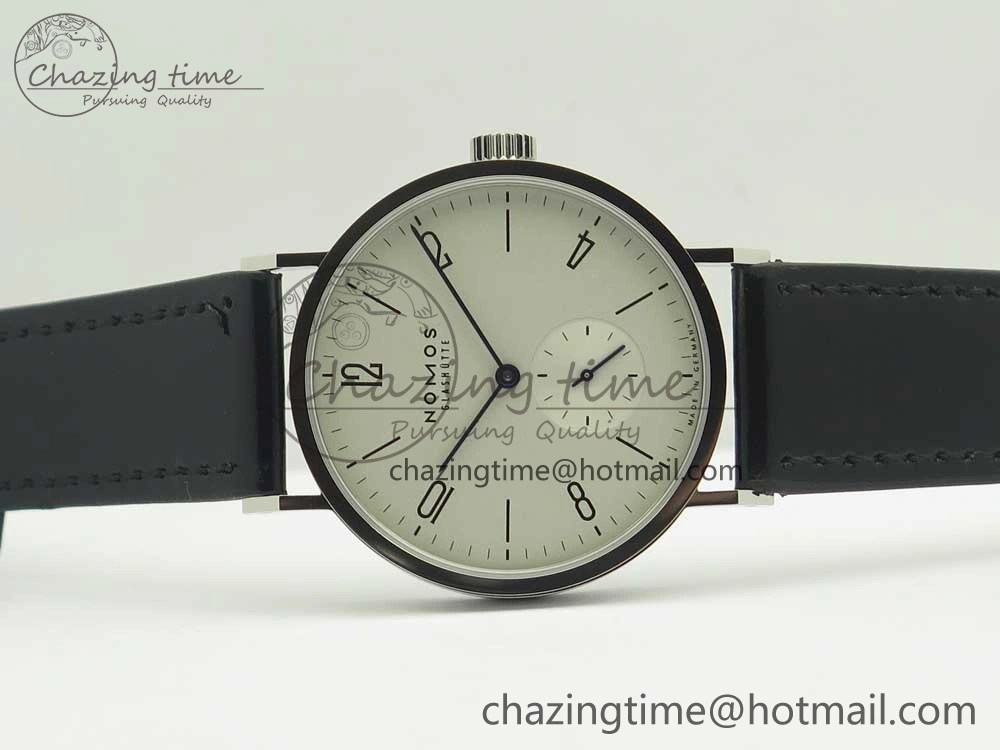 Tangente 38 GPF 1:1 Best Edition White Dial on Black Leather Strap A2813