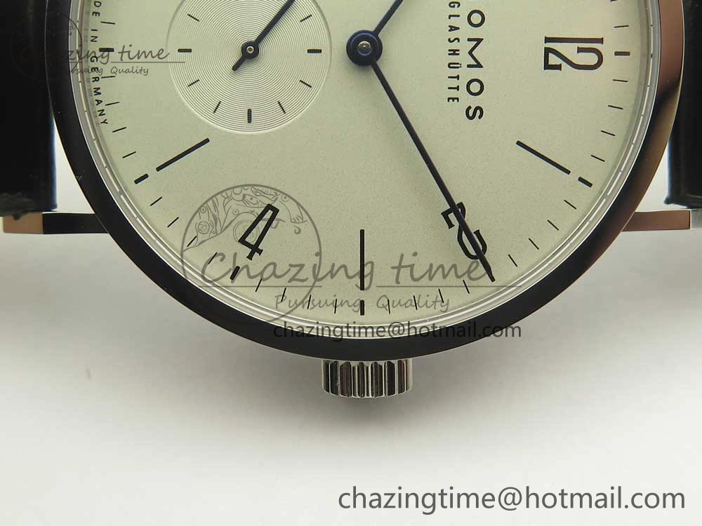 Tangente 38 GPF 1:1 Best Edition White Dial on Black Leather Strap A2813