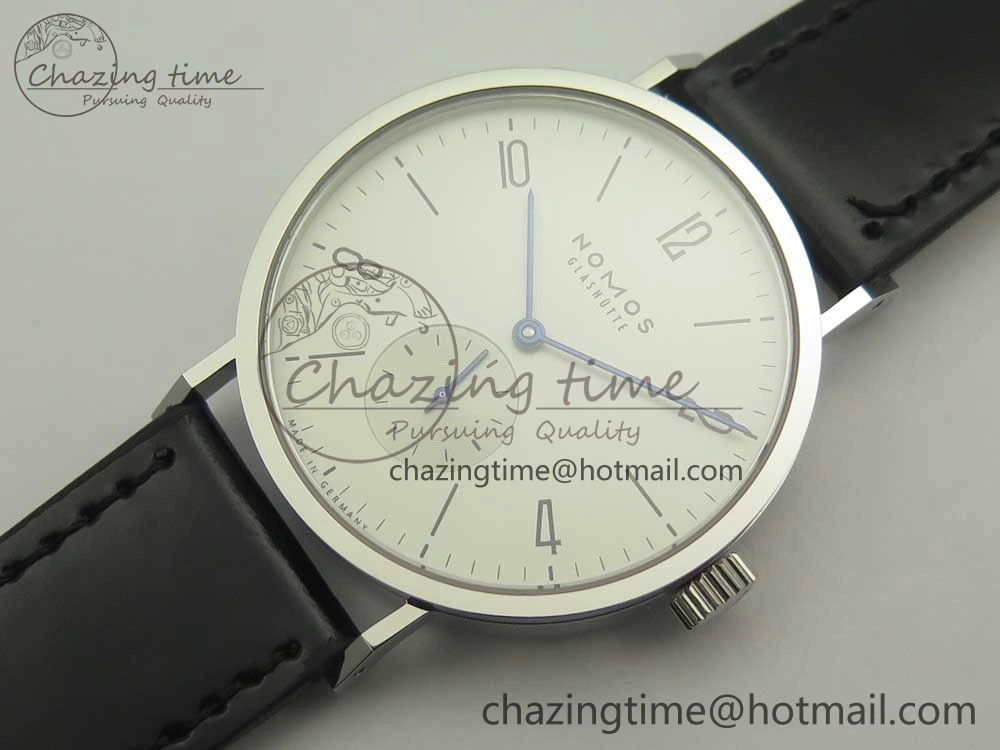 Tangente 38 GPF 1:1 Best Edition White Dial on Black Leather Strap A2813