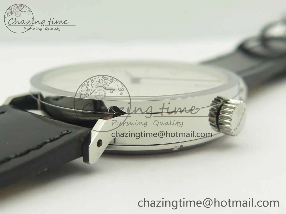 Tangente 38 GPF 1:1 Best Edition White Dial on Black Leather Strap A2813