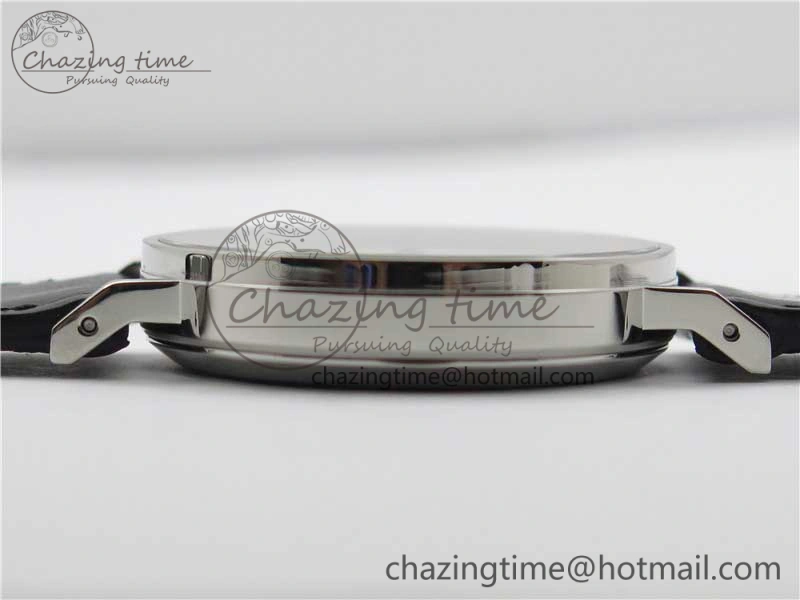 Tangente Automatic 38mm SS MKS 1:1 Best Edition White Dial Numeral Markers on Black Leather Strap A23J