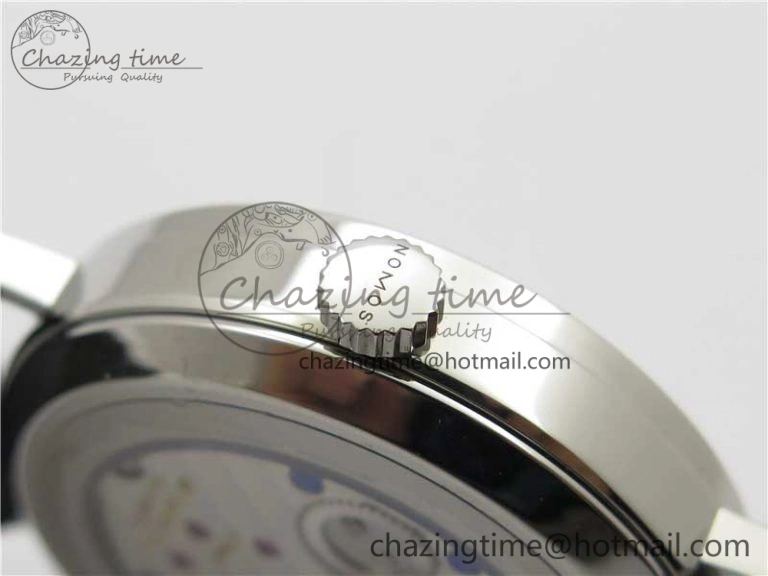 Tangente Automatic 38mm SS MKS 1:1 Best Edition White Dial Red 12 Marker on Black Leather Strap A23J