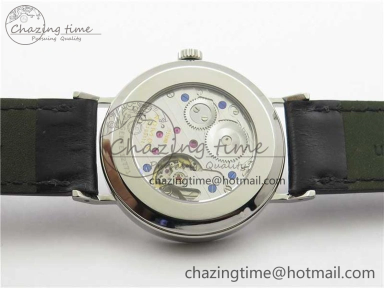 Tangente Automatic 38mm SS MKS 1:1 Best Edition White Dial Red 12 Marker on Black Leather Strap A23J
